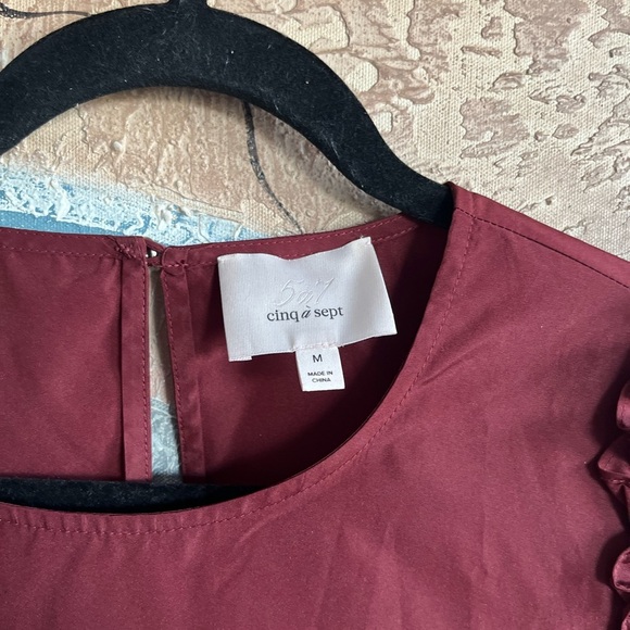 Cinq à Sept Burgundy Peplum Blouse - Picture 5 of 16